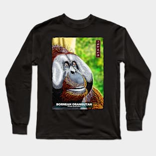 Bornean Orangutan - Black Long Sleeve T-Shirt